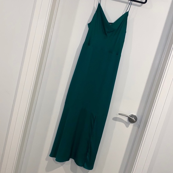 Intermix emerald green slip dress. Size 6 - Picture 7 of 7